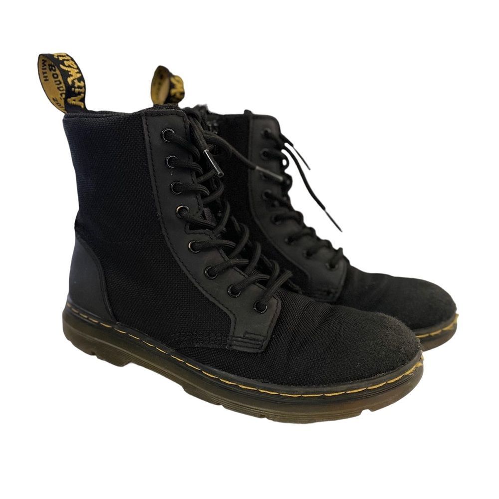 DR.MARTENS YOUTH BOYS COMBS COMBAT BOOT LACE UP BLACK Sz US 3